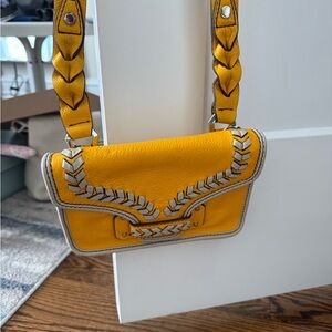 orYANY Yellow Crossbody Bag with Gray Braiding